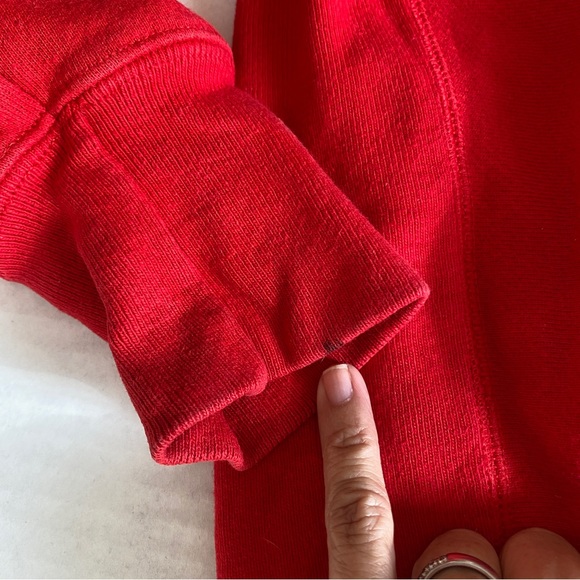 Vintage Champion Reverse Weave Ruby Red hoodie sweatshirt Size Medium - Picture 15 of 15